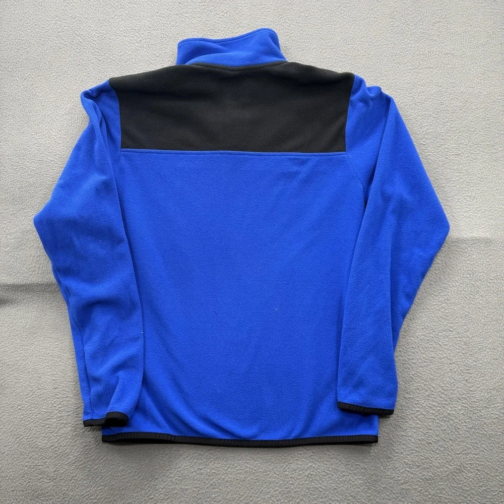 The North Face Pullover Mens Small Blue Black Long Sleeve Snap Fleece Hiking Top